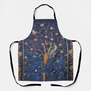 William Morris Woodpecker-Teppich Blau-Design Schürze