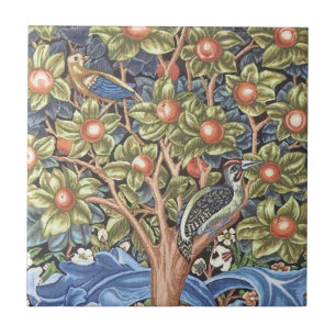 William Morris Woodpecker-Teppich Floral Vintage Fliese