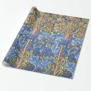 William Morris Woodpecker-Teppich Floral Vintage Geschenkpapier