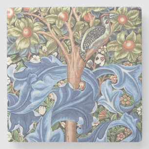 William Morris Woodpecker-Teppich Floral Vintage Steinuntersetzer