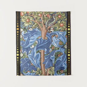 William Morris Woodpecker-Teppich Floral Vintage Wandteppich