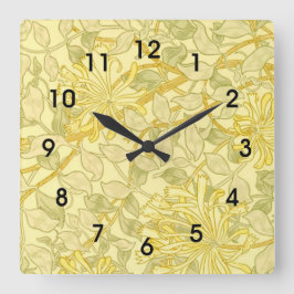 William Morris - Yellow Honeysuckle Quadratische Wanduhr
