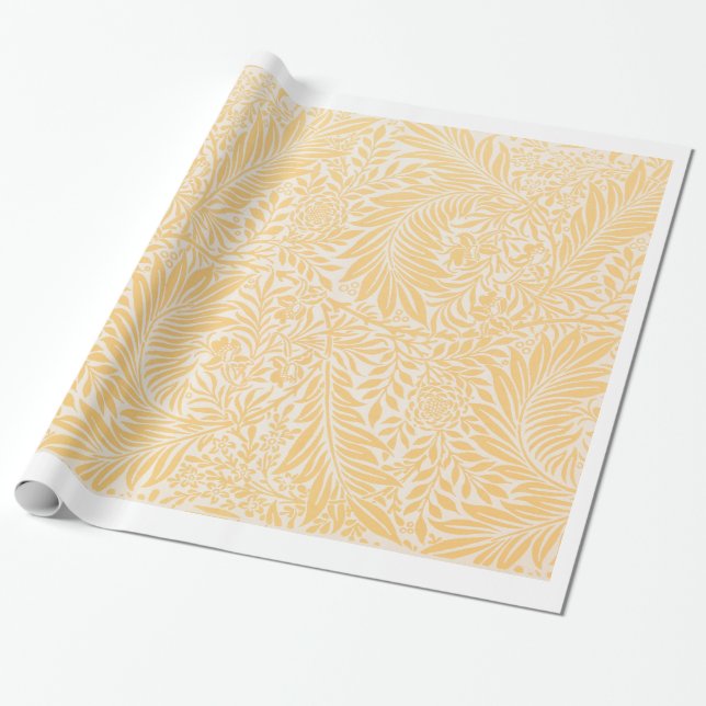 William Morris YELLOW LEAF PATTERN GIFT WRAP Geschenkpapier (Ungerollt)