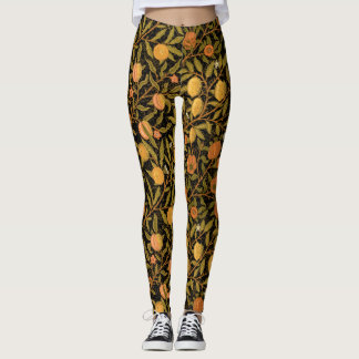 William Morris ~ Zitrusfrucht auf schwarzen Leggings