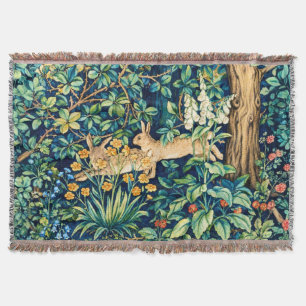 William Morris "Zwei Hasen" Wilde Kaninchen Decke
