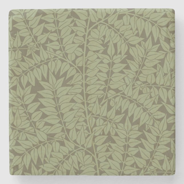 William Morris Zweig Art Nouveau klassisches Desig Steinuntersetzer (Vorderseite)