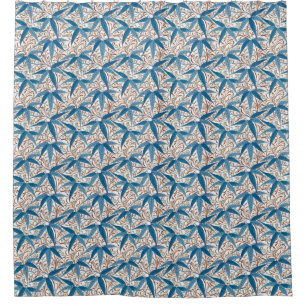 William Morrisbambusdruck, Denim-Blau u. Weiß Duschvorhang