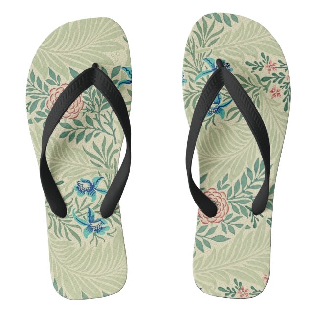 William Morris's berühmtes Larkspur-Muster Flip Flops (Fußbett)
