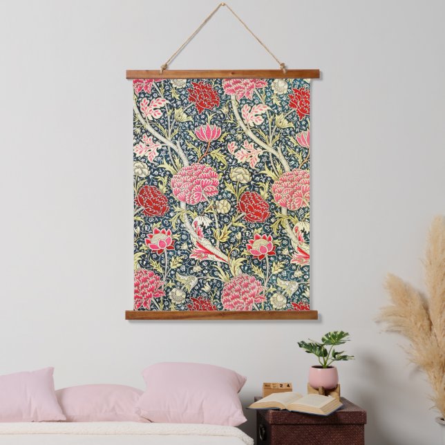 William Morris's berühmtes Muster Cray Wandteppich Mit Holzrahmen (Schlafzimmer)