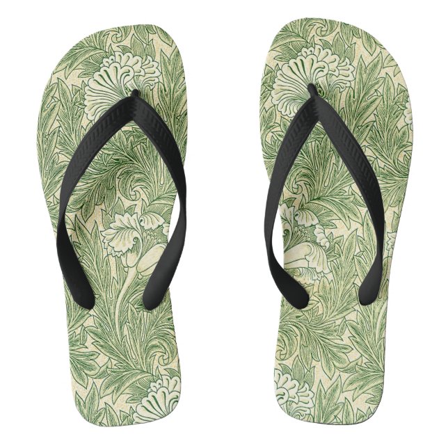 William Morris's berühmtes Tulip-Muster Flip Flops (Fußbett)