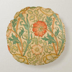 William Morris's Pink und Rose Rundes Kissen