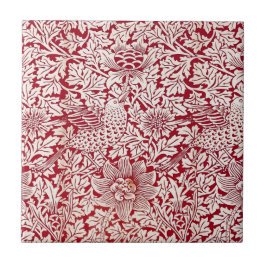 William Morrisvogel und -anemone Fliese