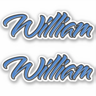 William Name blue Aufkleber Sticker Stickerset