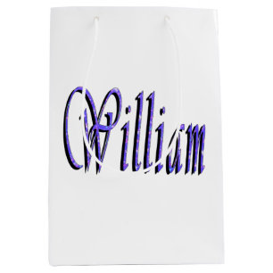 William Name in Blue Sparkle, Mittlere Geschenktüte