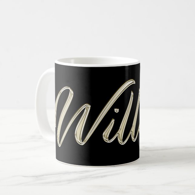 William Name whitegold Tasse Teetasse Kaffeetasse (Vorderseite Links)