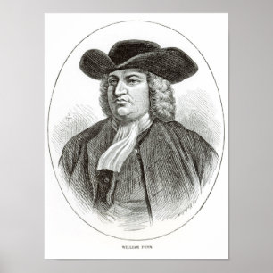 William Penn, graviert von Josiah Wood Whymper Poster