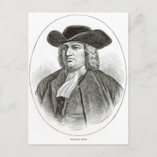 William Penn, graviert von Josiah Wood Whymper Postkarte