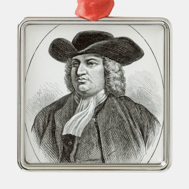 William Penn gravierte durch Josiah Holz Whymper Ornament Aus Metall (Vorne)