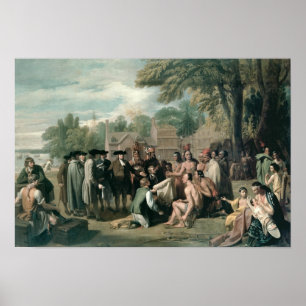 William Penn's Agreement mit den Amerikanischen Ur Poster