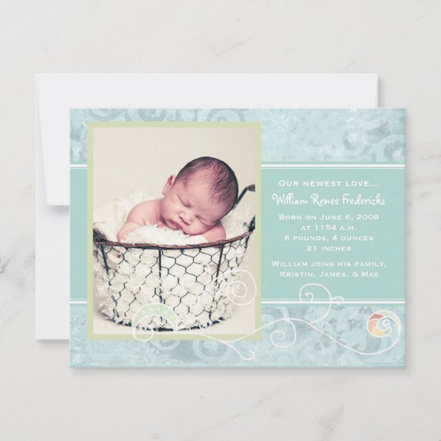 William Renee Birth Ankündigungen (Vorderseite)