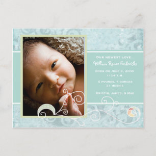 William Renee Birth Announcement Ankündigungspostkarte