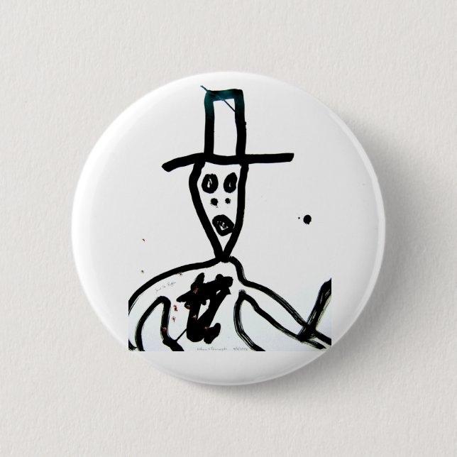 William S. Burroughs "Mann im Hut " Button (Vorderseite)
