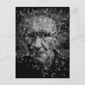 William S. Burroughs Typografisches Portrait Postkarte