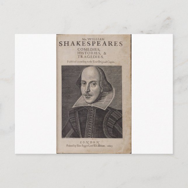 William Shakespeare, 1623 Postkarte (Vorderseite)