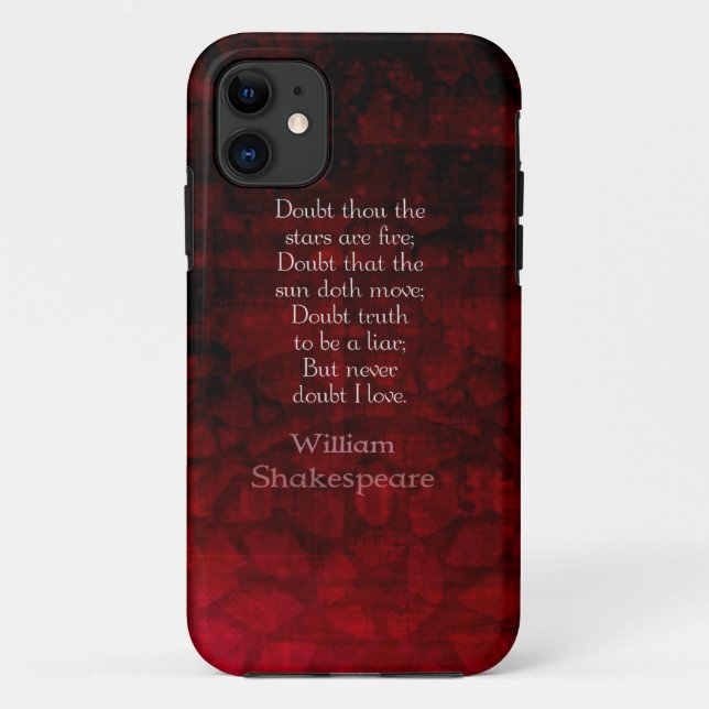 William Shakespeare Berühmtes Zitat zur Liebe Case-Mate iPhone Hülle (Rückseite)