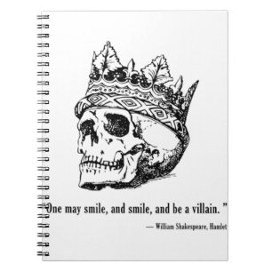 William Shakespeare Hamlet English Drama Villain T Notizblock