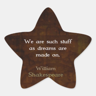 William Shakespeare Inspirational Dream Quote Stern-Aufkleber