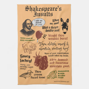 William Shakespeare Insult Quotes Funny Theater Geschirrtuch