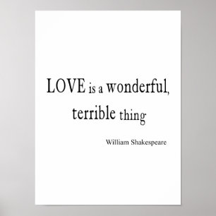 William Shakespeare Liebe ist wunderbar und schrec Poster