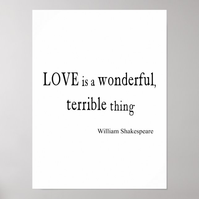 William Shakespeare Liebe ist wunderbar und schrec Poster (Vorne)