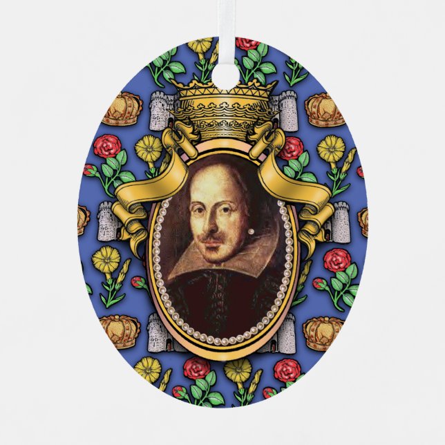 William Shakespeare Metal Ornament (Vorderseite)