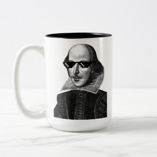William Shakespeare mit Sonnenbrille Zweifarbige Tasse