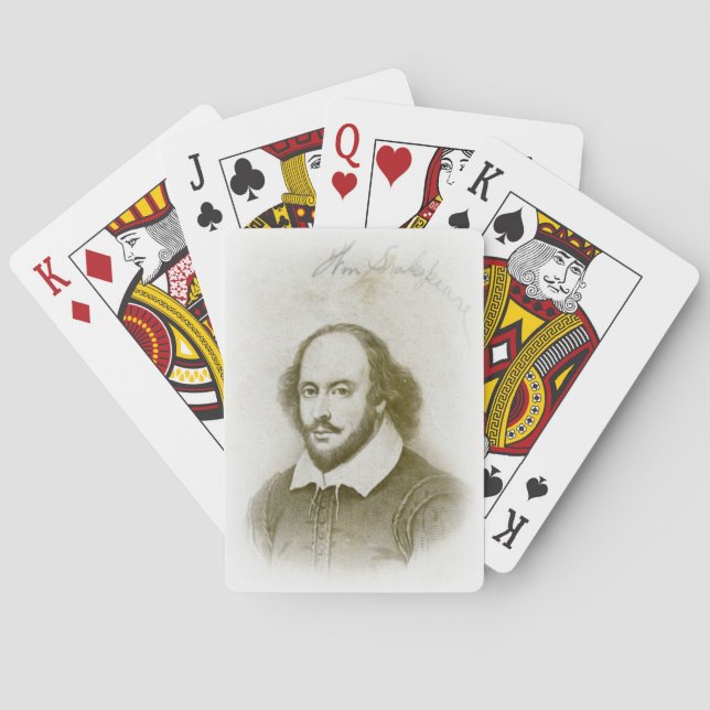 William Shakespeare Portrait and Signature Cards Spielkarten (Rückseite)