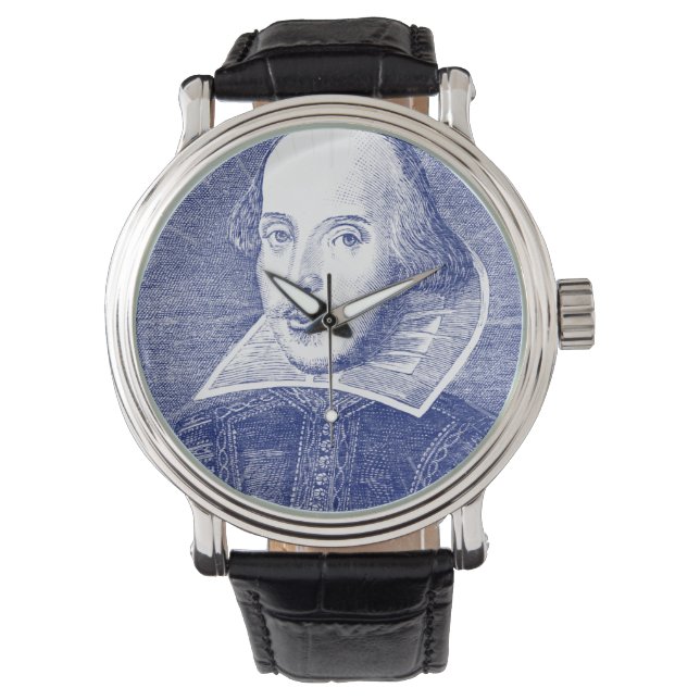 William Shakespeare Portrait First Folio Armbanduhr (Vorderseite)