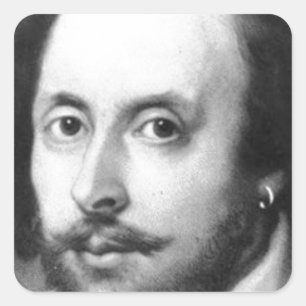 William Shakespeare Quadratischer Aufkleber