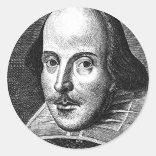 William Shakespeare Runder Aufkleber