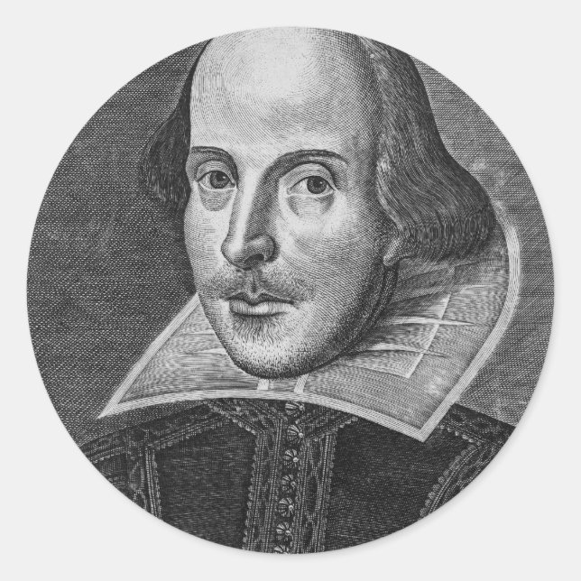 William Shakespeare Runder Aufkleber (Vorderseite)