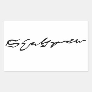 William Shakespeare Signatur Rechteckiger Aufkleber