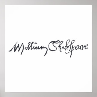 William Shakespeare Signature Poster