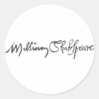 William Shakespeare Signature Runder Aufkleber