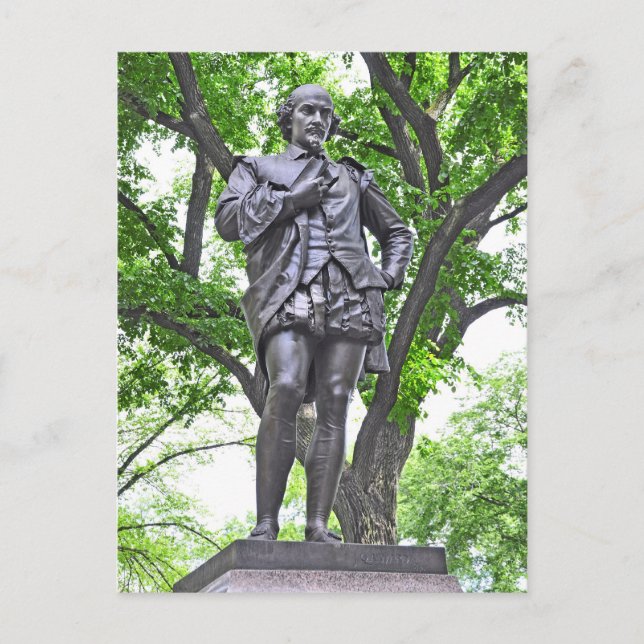 William Shakespeare Statue im Central Park Postkarte (Vorderseite)