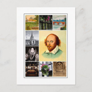 William Shakespeare & Stratford-upon-Avon Postkarte