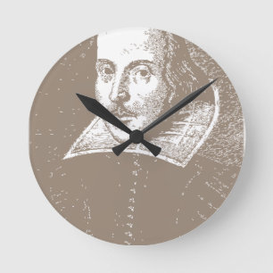 William Shakespeare Warm Gray Runde Wanduhr