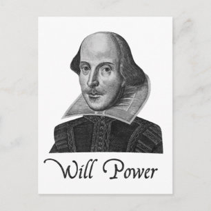 William Shakespeare Will Power Postkarte