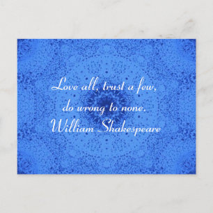 William Shakespeare Wisdom Quotage Sprichwort Postkarte