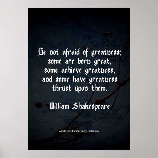 William Shakespeare Zitat - Größe Poster (Vorne)